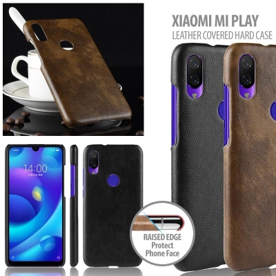 ^ Xiaomi Mi Play - Leather Covered Hard Case