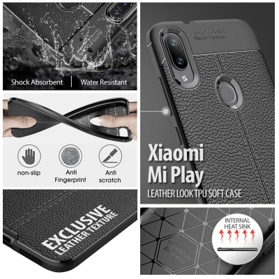 ^ Xiaomi Mi Play - Leather Look TPU Soft Case