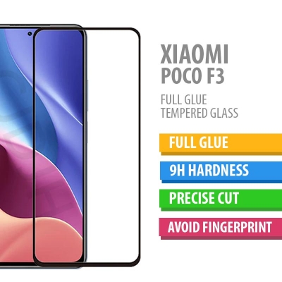 Xiaomi Poco F3 - FULL GLUE 9H Tempered Glass