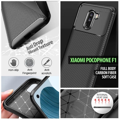 Xiaomi Pocophone F1 - AUTOFOCUS Carbon Fiber Soft Case