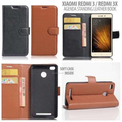 * Xiaomi RedMi 3 Pro / RedMi 3 / RedMi 3X  - Agenda Standing Leather Book
