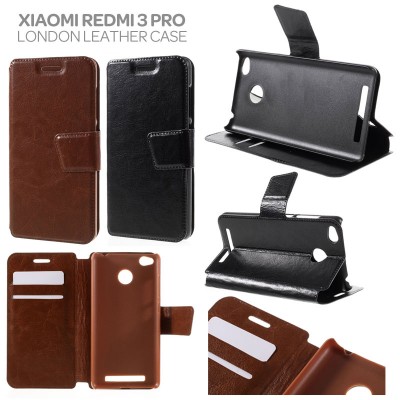 * Xiaomi RedMi 3 Pro / RedMi 3 / RedMi 3X -  London Style Leather Case