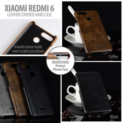 ^ Xiaomi Redmi 6 / Redmi 6A - Leather Covered Hard Case