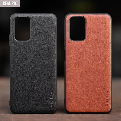 Xiaomi Redmi Note 10 - 10S - AIORIA Leather Texture Hybrid Case