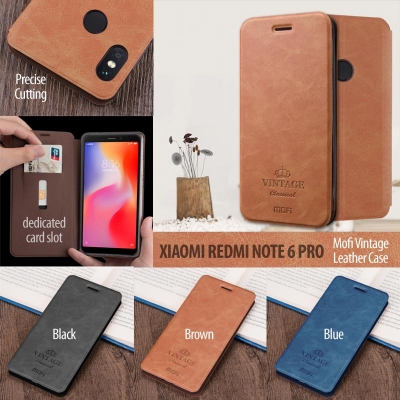^ Xiaomi Redmi Note 6 Pro - Mofi Vintage Leather Case