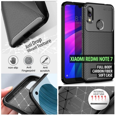 ^ Xiaomi Redmi Note 7 - AUTOFOCUS Carbon Fiber Soft Case