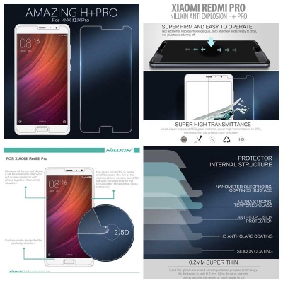 ^ Xiaomi Redmi Pro - Nillkin Anti-Explosion H Plus Pro Tempered Glass Screen Protector