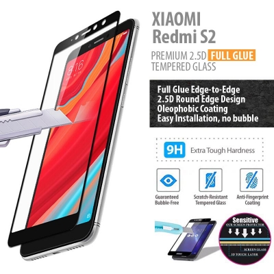 ^ Xiaomi Redmi S2 - PREMIUM 2.5D Full Glue Tempered Glass