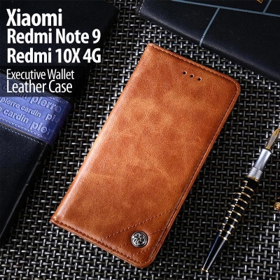 Xiaomi Redmi Note 9 - Redmi 10X 4G - Executive Wallet Leather Flip Case