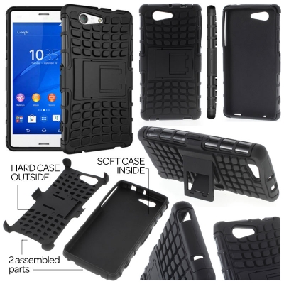 ^ Sony Xperia Z3 Compact D5803 - Heavy Duty Rugged Armor Stand Case }
