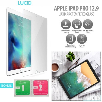 ^ iPad Pro 12.9 Inch - Lucid Arc Tempered Glass }