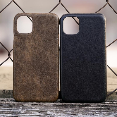 iPhone 11 - Leather Covered Hard Case