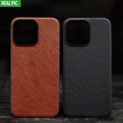 iPhone 15 Pro Max - AIORIA Leather Texture Hybrid Case