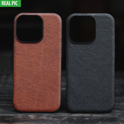 iPhone 16 Pro - AIORIA Leather Texture Hybrid Case