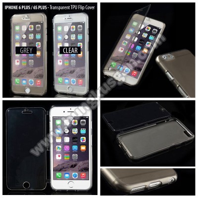 * iPhone 6 Plus / iPhone 6s Plus - Transparent TPU Soft Case with Flip Cover
