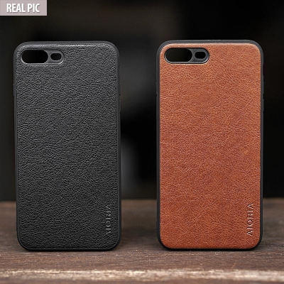 iPhone 7 Plus 8 Plus - AIORIA Leather Texture Hybrid Case