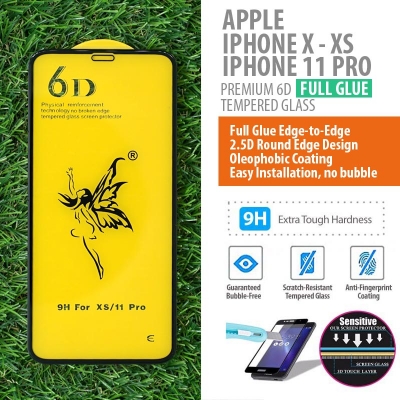 ^ iPhone X - XS - 11 Pro - PREMIUM 6D Full Glue Tempered Glass