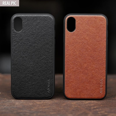 iPhone XR - AIORIA Leather Texture Hybrid Case
